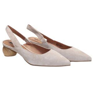 Matiko Circa Sling Back Shoes Block Heel Suede Feel Formal Peach Size 39 US 8.5